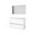 Basic Basic 39 badmeubelset met spiegel op plaat, greeploze wastafelonderkast met 2 lades en acryl wastafel met 2 kraangaten 100 x 39 cm, ice white | 8718835111113