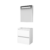 Basic Premium 39 badmeubelset met spiegelkast met geïntegreerde LED verlichting, greeploze wastafelonderkast met 2 lades en acryl wastafel zonder | 8718835111564