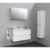 Sub Online badmeubelset met wastafel met 1 kraangat met spiegelkast grijs (bxlxh) 100x46x55 cm, hoogglans wit / glans wit |